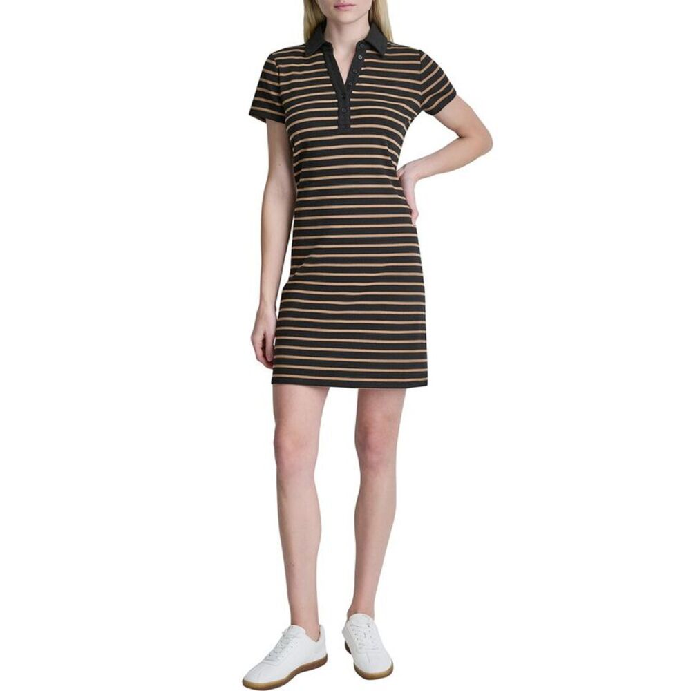 Dkny Womens Polo Shirt Dress, Black